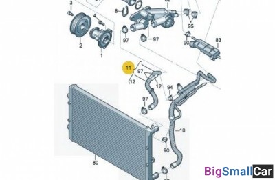 Патрубок системы охлаждения VAG 6R0122101BH Верхни - купить России
